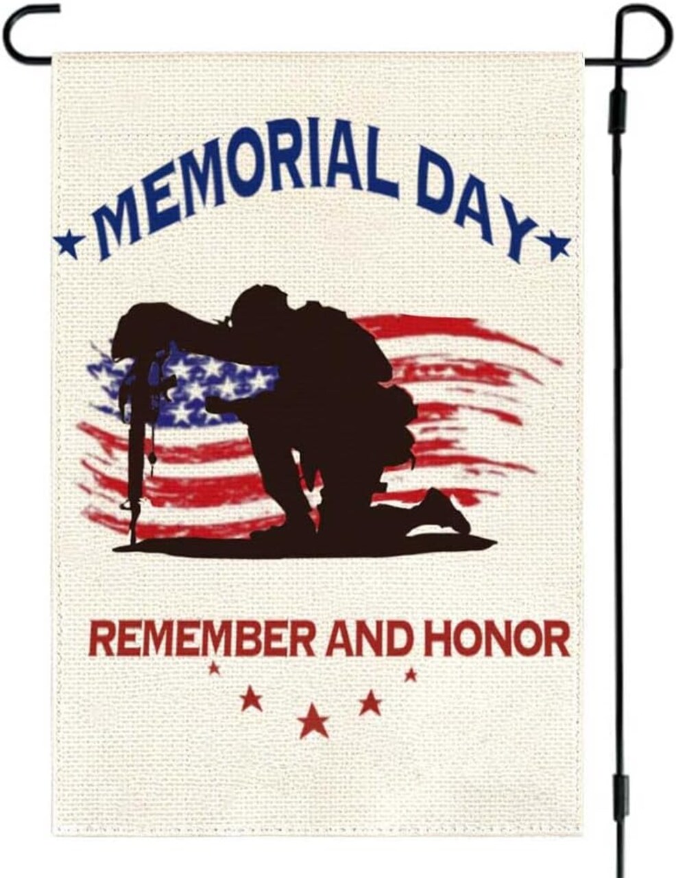 Memorial Day Patriotic Garden Flag 12x18 Inch Double Sided for Outside, Remember and Honor American Veteran Soldier 4th of July Holiday Yard Flag Outdoor Decoration 1-12